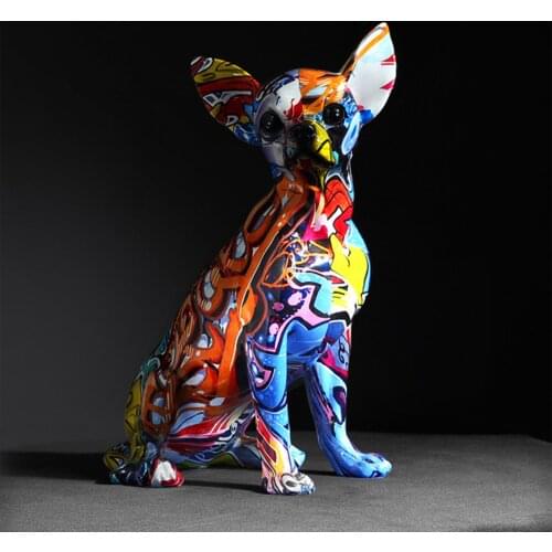 Dog Statue Decoration Innovative Resin Animal Ornament Colorful And Realistic Desk Decoration Home And Garden Decoration