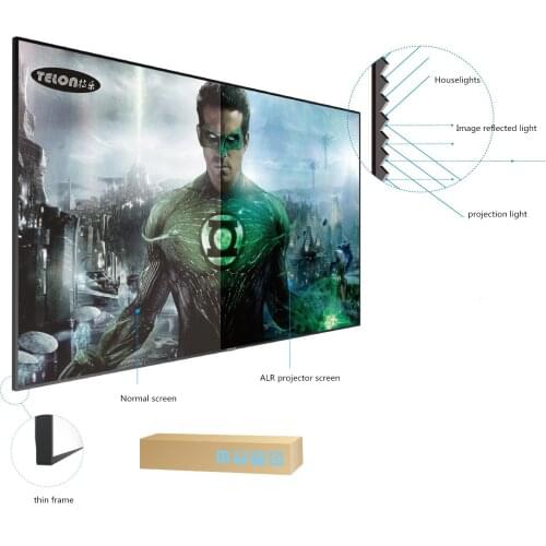 TELON SCREEN High Contrast 120 Inch 16:9 PET Crystal Projector Screen ALR for Home Theater System