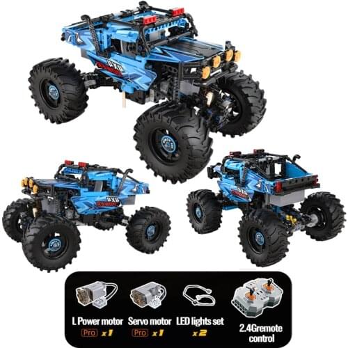 City 4WD SUV Remote Control Monster Climbing Car Building Blocks RC Off-road Vehicle Buggy Trucks Bricks Toy for Kids