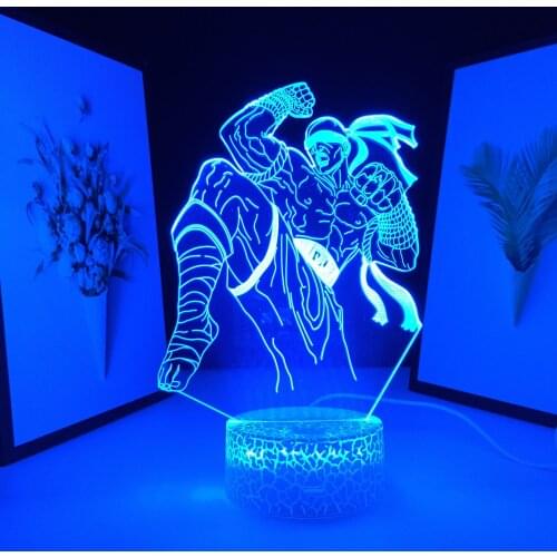 Game League of Legends Figure The Blind Monk 3D LED Lamp Neon Colorful Night Lights Gift Friend Room Decor Table Lamp Dropship