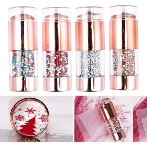 Nail tool ins hot champagne color diamond template transfer pen double-head silicone diamond seal nail