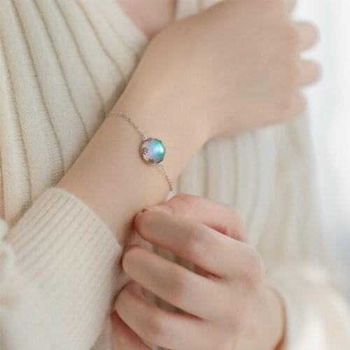 KSRA Aurora Bracelets For Women Gradient Crystal Magical Female Simple Elegant Moonlight Bracelet Dainty Friendship Jewelry