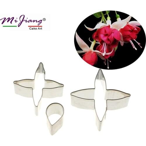 Mijiang Stainless Steel Fuchsia Flower Petal Cake Cutter Slicers DIY Fondant Baking Pastry Tools Cake Decoration Bakeware A315