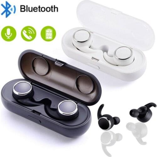 Bluetooth Earphones Mini In ear Wireless Headset Noise Cancelling TWS Earbuds with Mic Charging Box for iPhone Android Phones