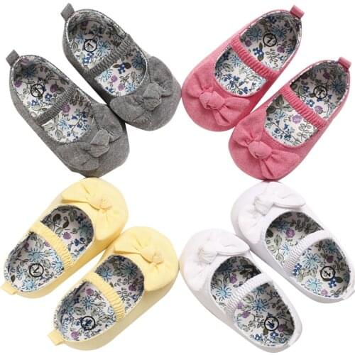 0-18M Baby Girl Princess Dress Shoes Soft Sole Bow Knot Mary Jane Flats Anti-Slip Newborn Gifts Infant Toddler Baby Girl Shoes