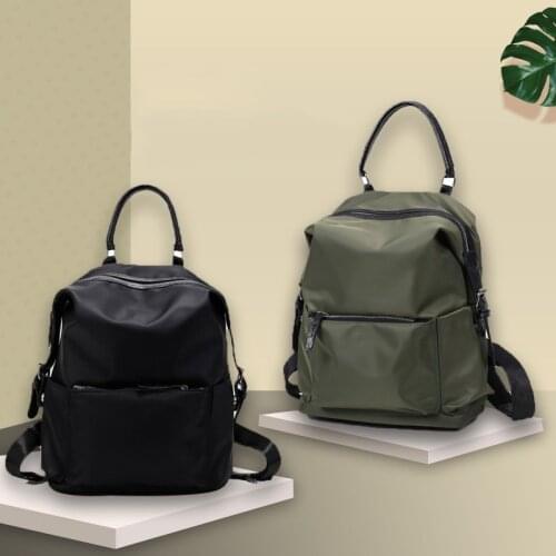Fashion Backpack For Women High-Quality Waterproof Oxford Simple Solid Versatile Lightweight large-Capacity Casual School Bag