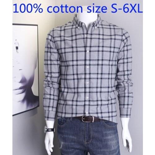 New Arrival 100% Cotton Autumn And Winter Flannel Men Long Sleeve Casual Warm Casual Shirts Plus Size S M LXL2XL3XL 4XL 5XL 6XL