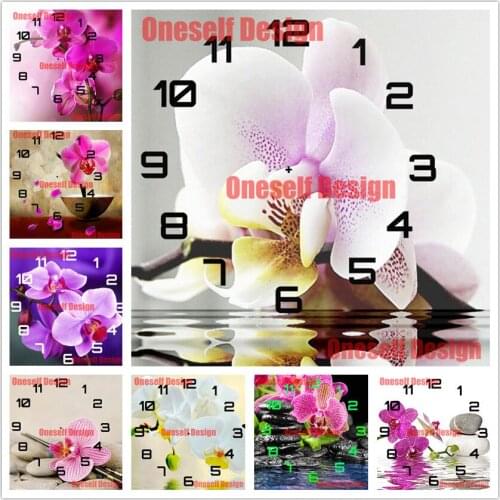 New 5d diamond painting full square clock flower diamond art kit 5d diamond embroidery sale clock decoration home Christmas gift