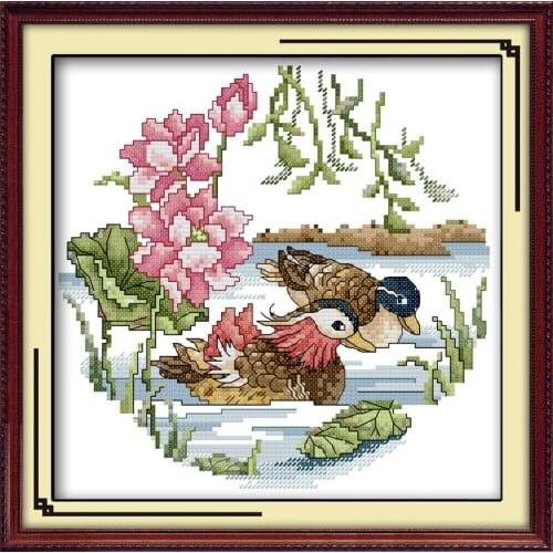 Together forever cross stitch kit animal 18ct 14ct 11ct count printed canvas stitching embroidery DIY handmade needlework plus