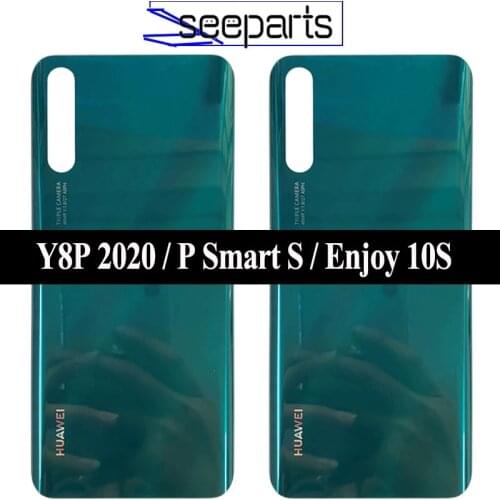 New Back Glass 6.3" For Huawei Y8P 2020 Back Battery Glass Cover Rear Door Housing Enjoy 10S Battery Cover P Smart S Back Cover