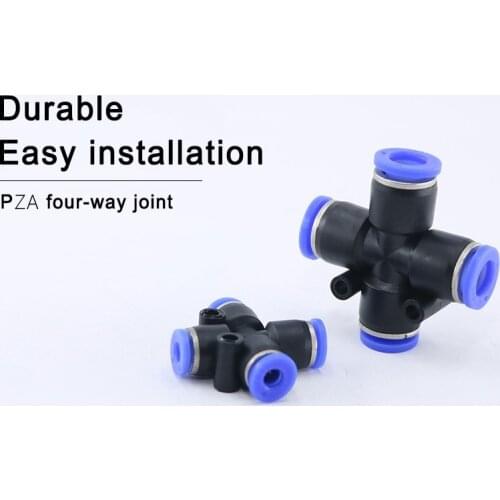 PZA series Pneumatic Fitting 4-Way Cross Connector for 4/6/8/10/12MM