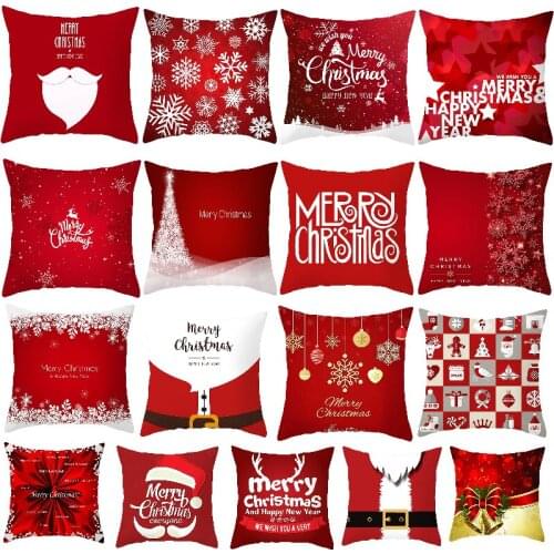 Christmas Cushion Cover Merry Christmas Decor for Home 2021 Navidad Pillowcase Cristmas Ornaments Xams Gifts New Year Decor 2022