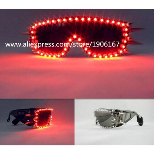 Cool Red Color Light LED Luminous Party Glasses Flashing Growing Bar DJ Christmas Halloween LED Eyewear Led Masquerade Mask