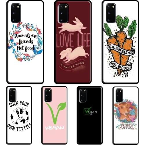 Veganism Vegan Quote Phrase Case For Samsung Galaxy S21 Ultra S8 S9 S10 Plus Note 9 10 Note 20 Ultra S20 FE Back Cover