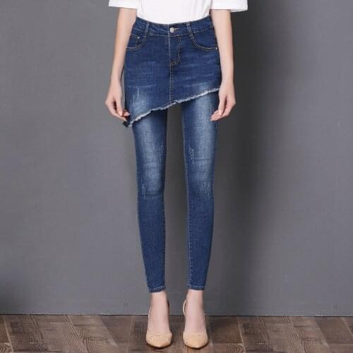 Spring 2020 original new European and American style large size womens jeans small feet pencil pants