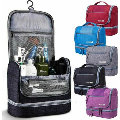 Waterproof Oxford Organizer for Wet and dry separation makeup Kit for Men Hanging Toiletry Bag Travel Women Cosmetics Bag