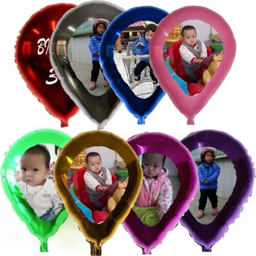 Hot air balloon shape foil ballons diy photo/ logo/ text print anniversary party supplies, birthday /wedding decorations 10pcs