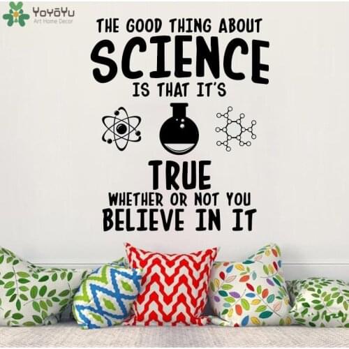YOYOYU Wall Decal The Good Thing About Science Vinyl Wall Decals Mural For Living Room Science Poster Sticker Decoration QQ45