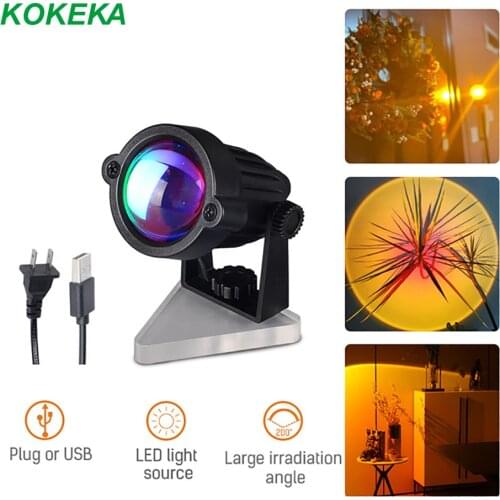 Sunset Projection Light 270 Degree Rotating Projection Light USB/PLUG LED Sunset Projection Lamp for Girls Photo Photography