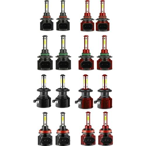 1 Pair COB LED Car Headlight Bulbs 4 Side 8000LM Waterproof 360 Degree Beam Bulbs for Headlamp 9005 9006 H7 H11