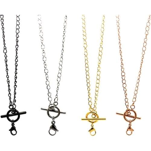 10PC BOFEE 316L Stainless Steel Necklace Pendant Toggle Adjustment Colar Long Chain Diffuser Fashion Jewelry Gift 50CM Wholesale