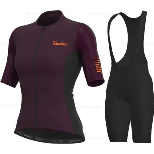 2021 Raudax Women Cycling Clothing Ropa Ciclismo Mujer Short Sleeve Cycling Jersey Mtb Bike Uniforme Maillot Ciclismo Triathlon