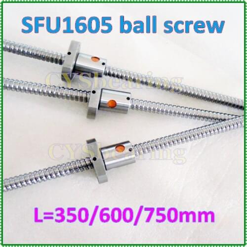 3 anti backlash ballscrew Ball screw RM1605- 350 / 600 / 750mm +3pcs 1605 ballnuts for CNC guide