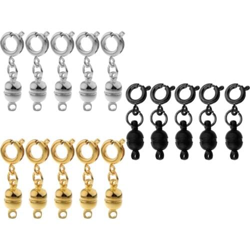 5Pcs 5mm Ball Magnetic Lobster Clasps for Necklace Bracelet Jewelry Making