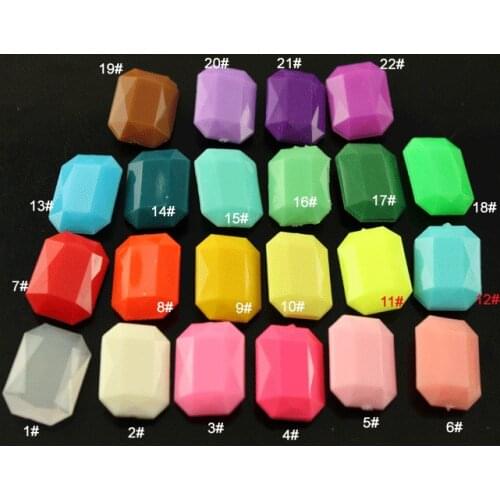 50pcs 10x14mm 13x18mm 18x25mm Colors Marquise Rectang RectSequare candy Acrylic Fancy Stone Pointed back Droplet Beads No holes