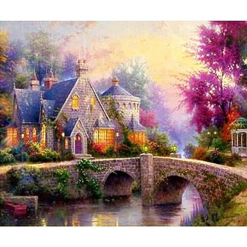 A7997 11CT/14CT/18CT/25CT/28CT night snowing patterns Counted Cross Stitch DIY Cross Stitch Kits Embroidery Needlework Sets