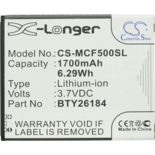 Cameron Sino 1700mAh battery for MOBISTEL Cynus F5 MT-8201B MT-8201S MT-8201w BTY26184 BTY26184Mobistel/STD