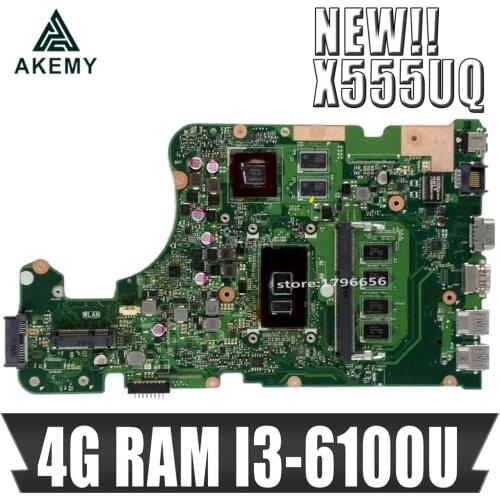 Akmey X555UJ Laptop motherboard For Asus X555UB X555UF X555UQ F555U original mainboard GT940M 4GB-RAM I3-6100U