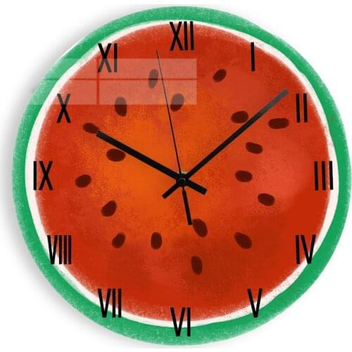 Acrylic Wall Clock Modern Design Silent Clockwork Watermelon 3D DIY Decorative Wall Clocks for Living Room Kitchen Home Decor