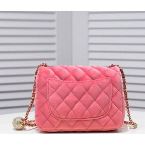 Velvet brand famous ladies flap bag fashion messenger bag rhinestone small golden ball shoulder bag45123