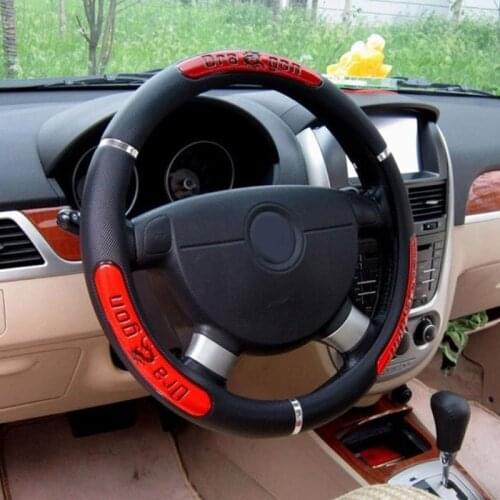 Car Steering Wheel Covers 100% Brand New Reflective Faux Leather Elastic China Dragon Design Auto Steering Wheel Protector