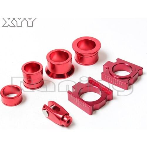 CNC Aluminum Rear Chain Adjuster Axle blocks with wheel busher Spacer sleeve and Brake clevis for CR125 CRF 250X 450R Dirt bike