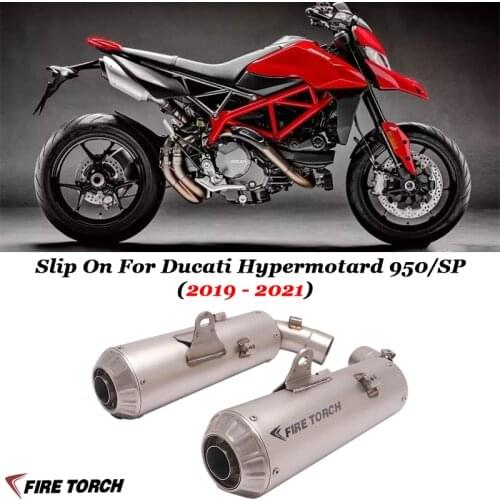 For Ducati Hypermotard 950 Motorcycle Double Exhaust Muffler Link Pipe Slip On Ducati Hypermotard 950 SP Double Row Exhasut Pipe