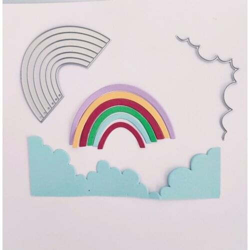 Rainbow combination picture cloud rainbow bridge metal cutting mould DIY scrapbook photo album relief handicraft mould