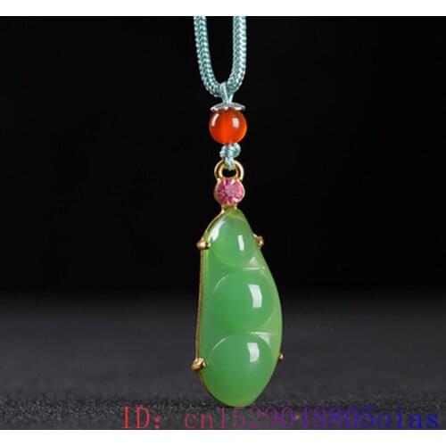 Jade Pods Pendant Zircon Women Amulet Fashion Jewelry Crystal Chalcedony Gemstone Natural Necklace 925 Silver Chinese Charm