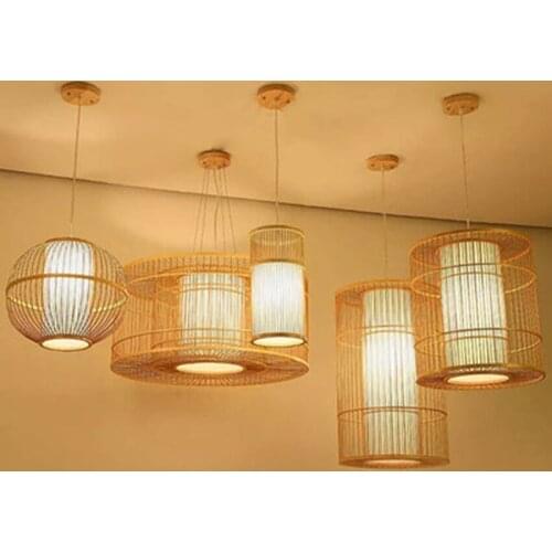 Chinese Pendant Lights Bamboo Living Room Hotel Lobby Restaurant Pendant Lamp Lighting Bedroom Teahouse Hanging Lamps Luminaire