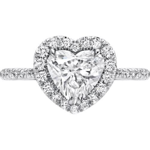 Classic 925 Sterling Silver Heart 3ct Simulated Diamond Wedding Engagement Cocktail topaz Gemstone Rings for Women Jewelry