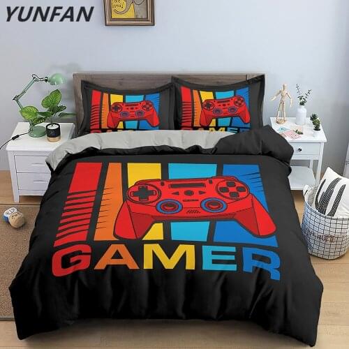 3D Printed Game Bedding Set Adults Teens Gamer Queen King Single Duvet Cover With Pillowcase Bedclothes