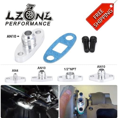 Turbo Oil Return/Drain Flange Adapter Female male AN4 AN10 1/2NPT for T25 T28 T30T3/T4 GT28-GT55 1JZ 2JZ GTE