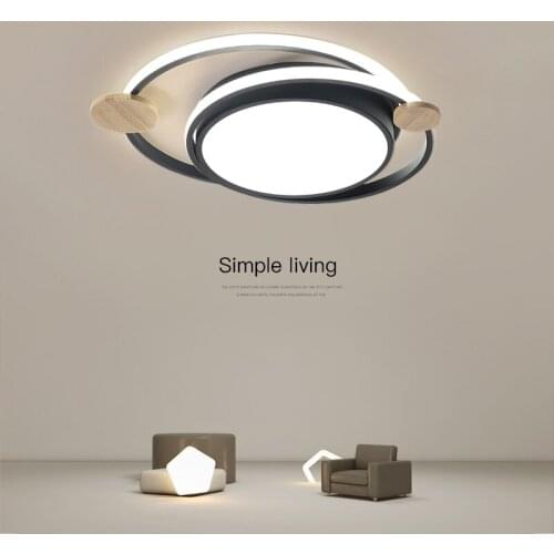 Minimalist Modern Surround Led Chandelier Home Lighting for Living Dinning Room Indoor Black&Grey Color Simple Warm Style