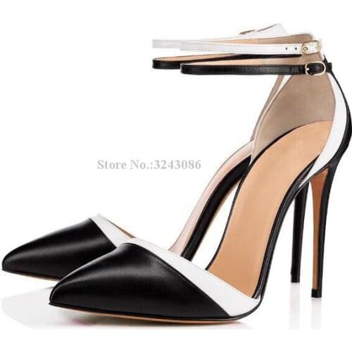 Fashion Lady Mixed Color Pumps Shoes New Design Pointed Toe Stiletto Heel Women Single Shoes Large Size Banquet High Heels Shoes