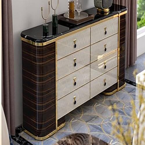 Hong Kong style marble post-modern minimalist light luxury entrance cabinet dining side cabinet drawer high-end model room