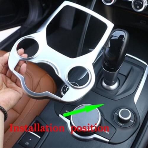 BBQ@Fuka Car Center Console Gear Shifter Box Switch Knob Cover Trim For Alfa Romeo Giulia 2017