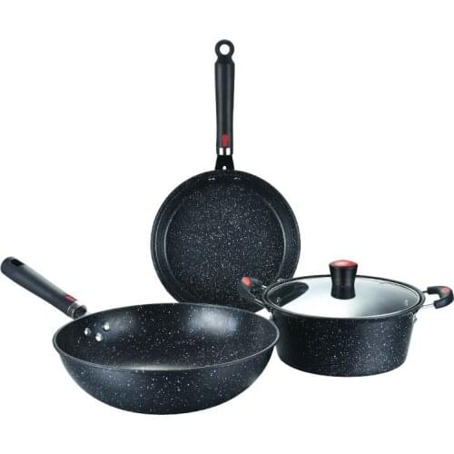 Don't pick the stove, Maifan stone gift box, cookware set, three-piece combination pot