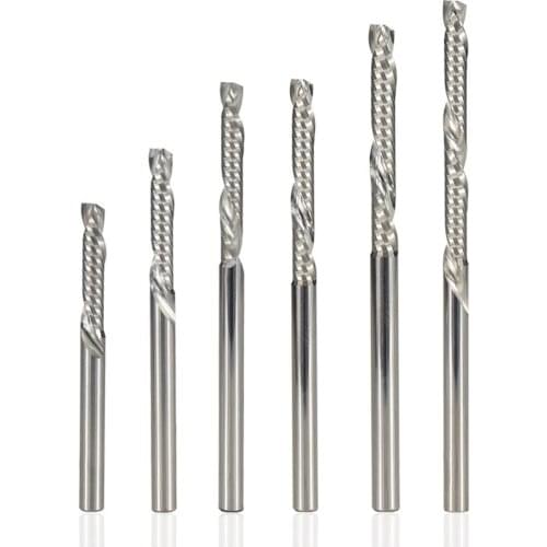 Single flute up down cutter 3.175mm rod cnc router bit spiral carbide end mill