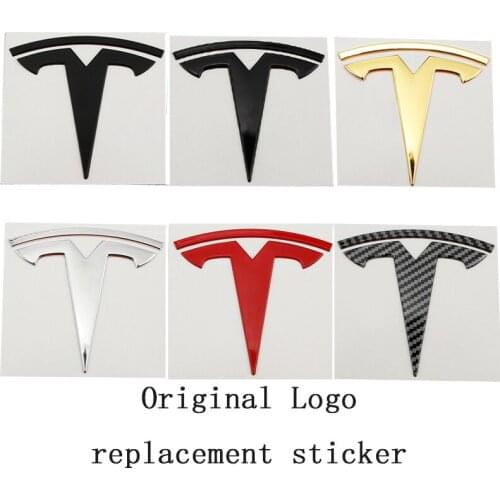 Car 3D Metal Decals Sticker For Tesla Model 3 Car Front and Back Trunk Original Logo Replace Emblem Badge Stickers Accessories